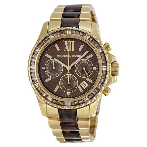 Michael Kors MK5873 Women's Watch Chronograph Brown Dial .